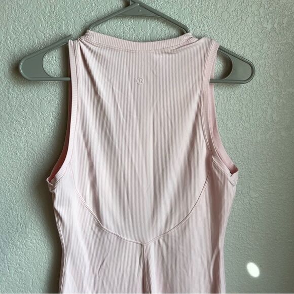 Lululemon All Aligned Ribbed Midi Dress Light Pink - Picture 8 of 9
